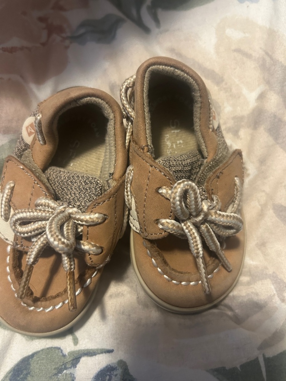 Sperry Baby Tan Boat Shoes with Rope Laces